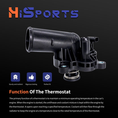 HiSport 902-3113 Thermostat Housing Assembly - Compatible with Jeep Gladiator 2020-2022 Gand Cherokee 2016-2021 Gand Cherokee WK 2022 Jeep Wrangler 2018-2022