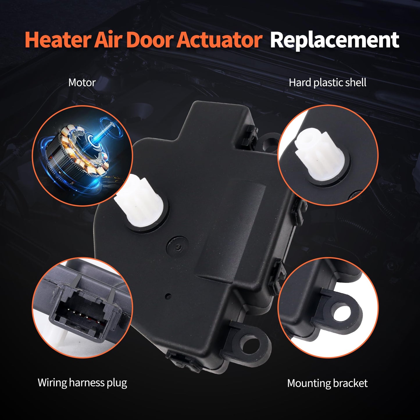 HiSport HVAC Heater Blend Door Actuator FL3Z19E616C - Compatible with Ford F-150 F-250 Super Duty F-350 Super Duty F-450 Super Duty F-550 Super Duty Lobo Expedition Lincoln Navigator 2015-2018