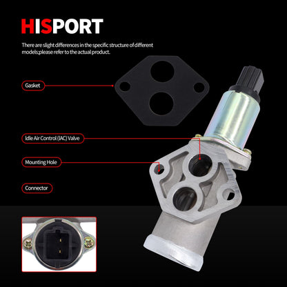 HiSport 2152001 IAC1006 Fuel Injection Idle Air Control Valve Compatible with Lincoln Mercury Ford F-150, F-250, F-350, F-53 Chassis, F-700, F-Super Duty, Mustang, Taurus, E-150 1985-1995