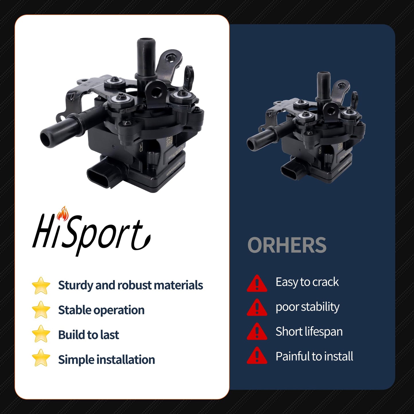 HiSport Vapor Canister Purge Valve Pump 12703879 - Compatible with Buick Encore GX Envision Cadillac CT4 CT5 XT4 XT5 Chevy Blazer Trailblazer Trax GMC Acadia 2019-2024 - Replaces 12712982 25204641