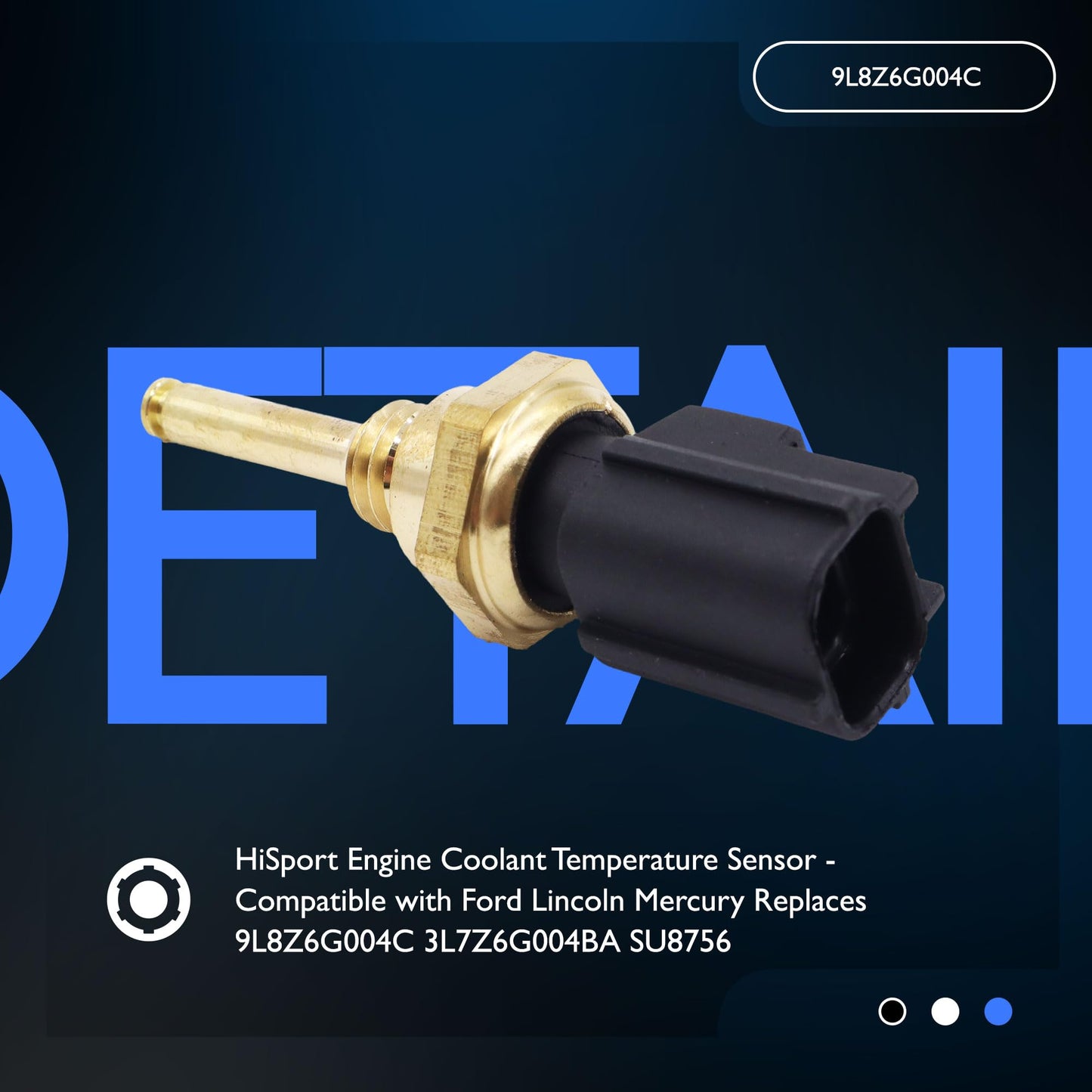 HiSport Engine Coolant Temperature Sensor - Compatible with Ford Edge Escape Expendition F-150 Lincoln Mark LT MKX MKZ Navigator Mercury Mountaineer Replaces 9L8Z6G004C 3L7Z6G004BA SU8756