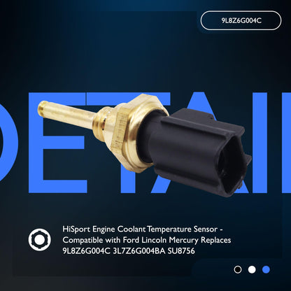 HiSport Engine Coolant Temperature Sensor - Compatible with Ford Edge Escape Expendition F-150 Lincoln Mark LT MKX MKZ Navigator Mercury Mountaineer Replaces 9L8Z6G004C 3L7Z6G004BA SU8756