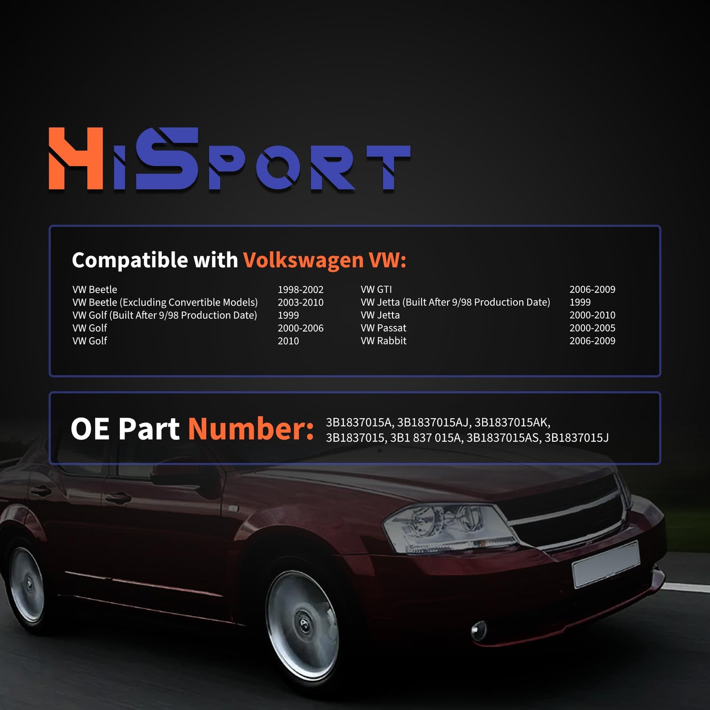 HiSport Door Lock Latch Actuator Front Left Driver Side Compatible with Volkswagen VW Beetle Golf GTI Jetta Passat Rabbit Replace 3B1837015A