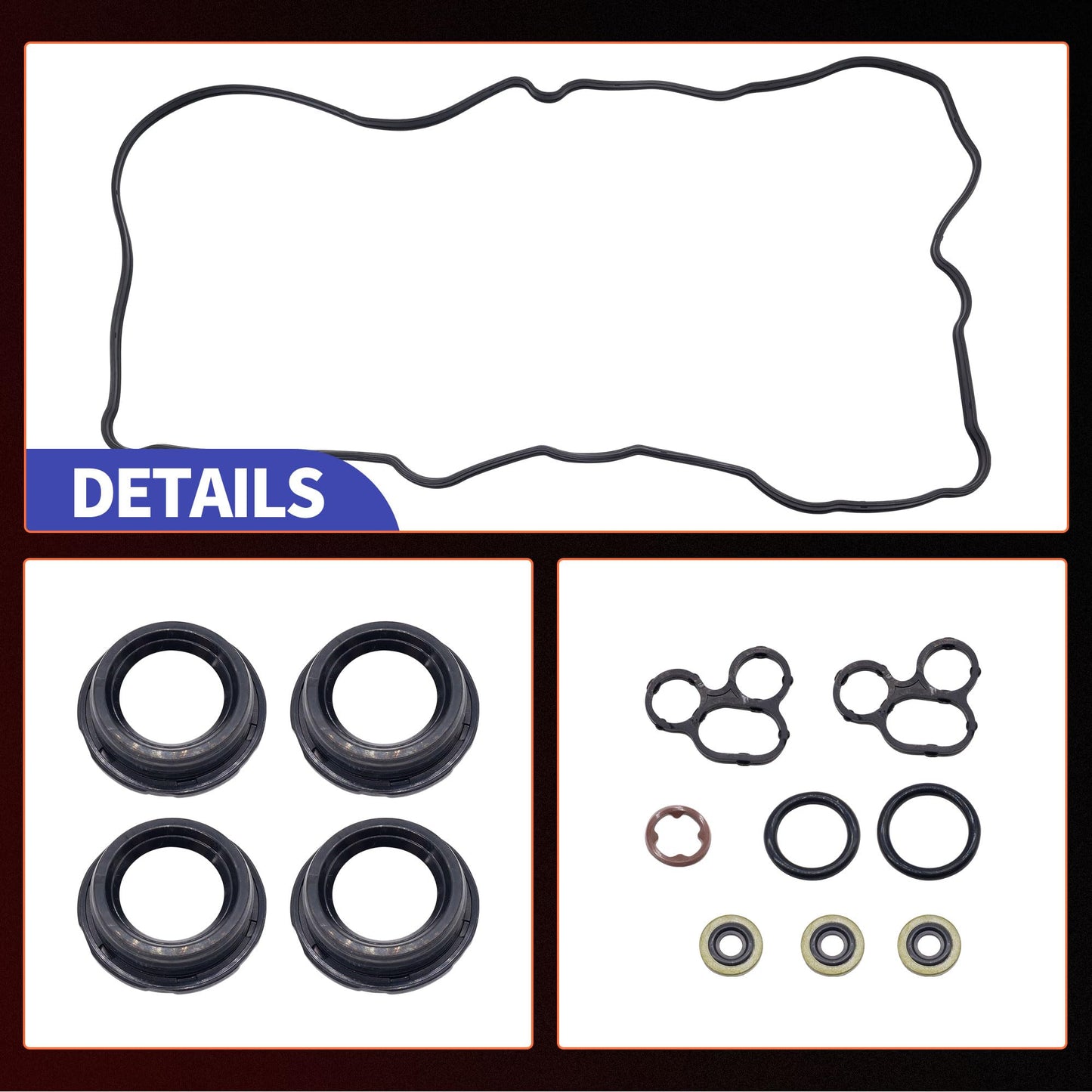 HiSport Valve Cover Gasket - Compatible with Lexus NX300h ES300h Compatible with Scion tC Compatible with Toyota Avalon RAV4 Camry Highlander Venza Sienna 2.5L 2.7L 2009-2020 - Replace VS50825R