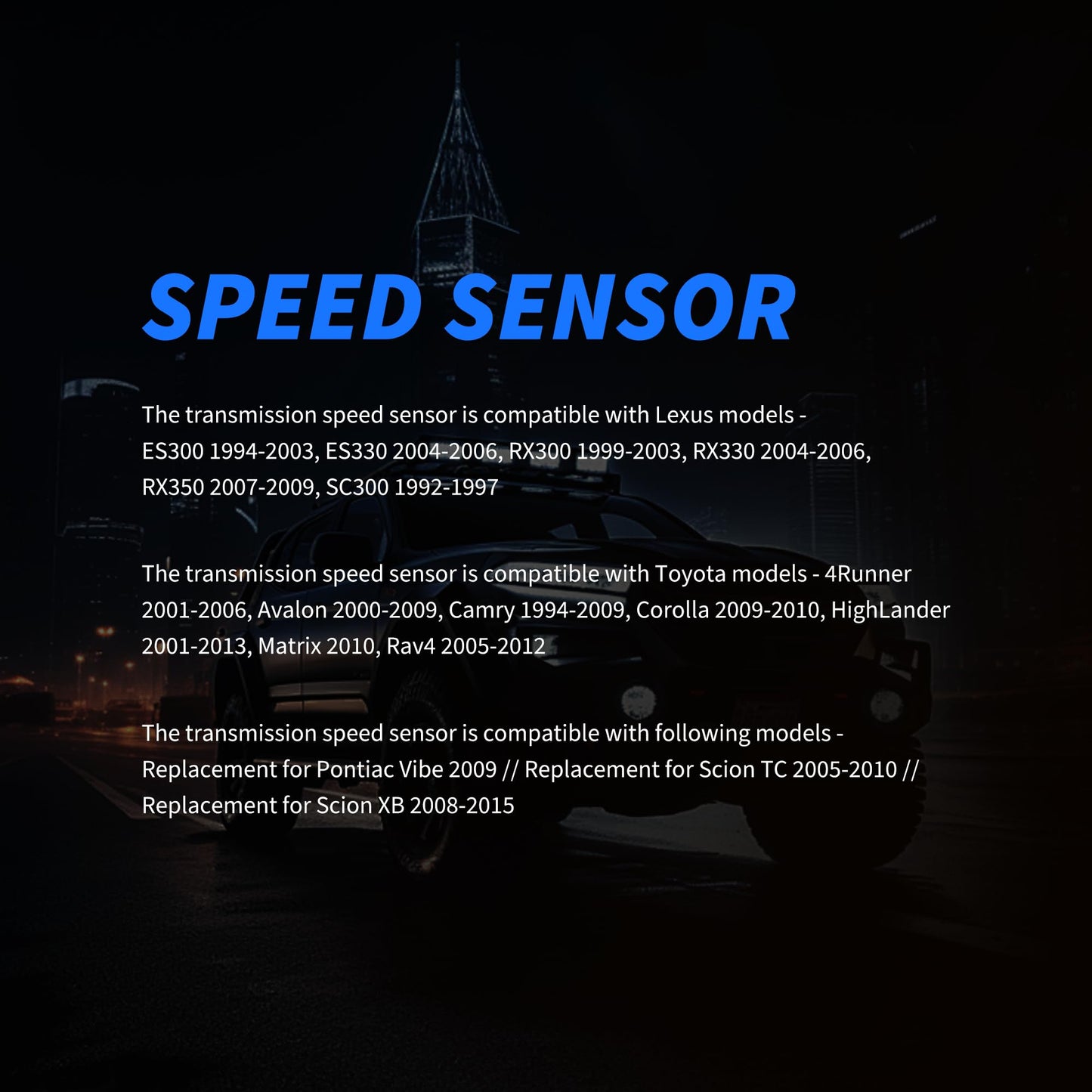 HiSport Transmission Speed Sensor - Compatible with Lexus Toyota Scion Pontiac Replaces 89413-08010 89413-08020