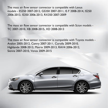 HiSport 22204-0H010 Mass Air Flow(MAF) Sensor Connector - Compatible with Lexus ES350 GS350 Scion TC XB XD Toyota Avalon Camry Replaces 22204-31020 22204-75030