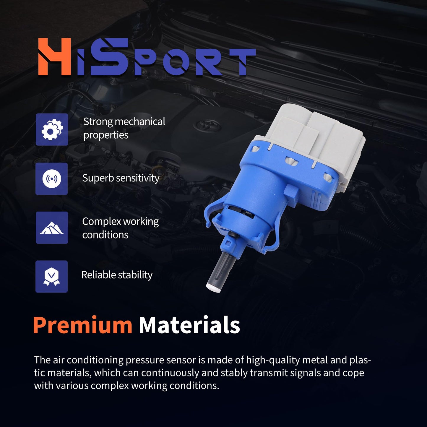 HiSport 4 Pin Brake Light Switch 4838697 Compatible with Ford Lincoln Mazda Mercury Volvo 8T4T-9G854-AA BN7N-66-490 31264377