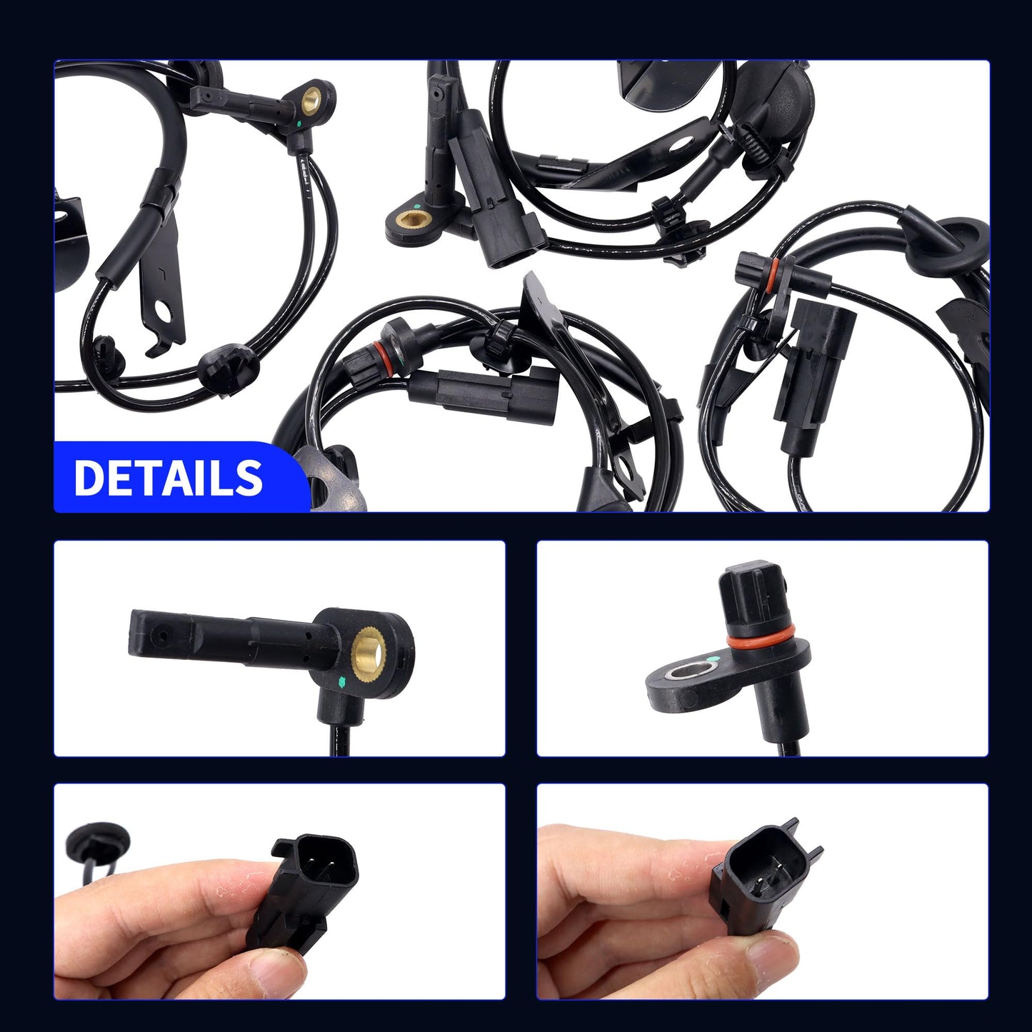 HiSport ABS Wheel Speed Sensor Right Rear Driver & Passenger Side ONLY FWD Replacement for Jeep Dodge FWD 2007-2016 Replaces ALS2084 ALS2088 ALS1819 ALS2086