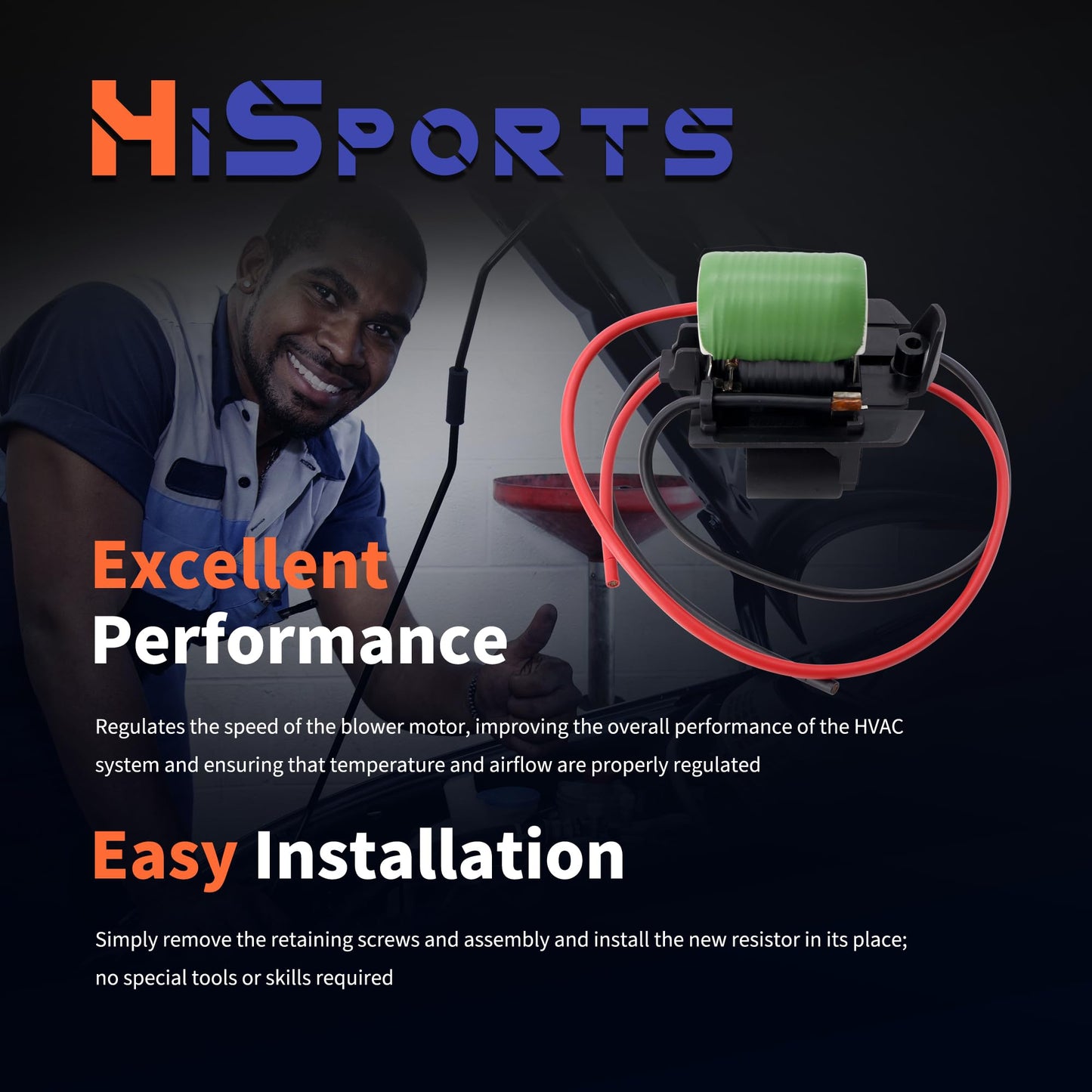 HiSport Radiator Fan Blower Motor Resistance - Compatible with Chevrolet Cruze 1.4L 1.8L 2.0L Buick Verano 2.4L Replaces 13427161 13427160