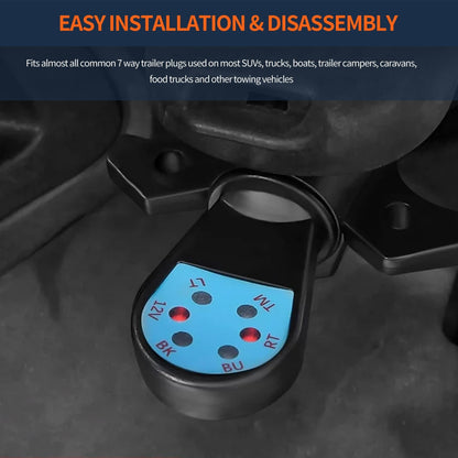 HiSport 7-Way Trailer Plug Tester, 7-pin Trailer Light Connector Wiring Tester Compatible with Truck, Trailer, RV, Plug & Play