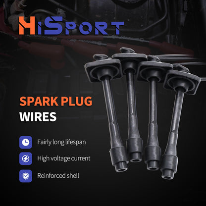 HiSport Spark Plug Wire Kit 90919-22386 Replacement for Toyota Camry 1997-2001,Solara 1999-2001 l4 2.2l,Rav4 1998-2000 Replace 90919-22386 90080-91110 90919-22400 175-6182 1756182