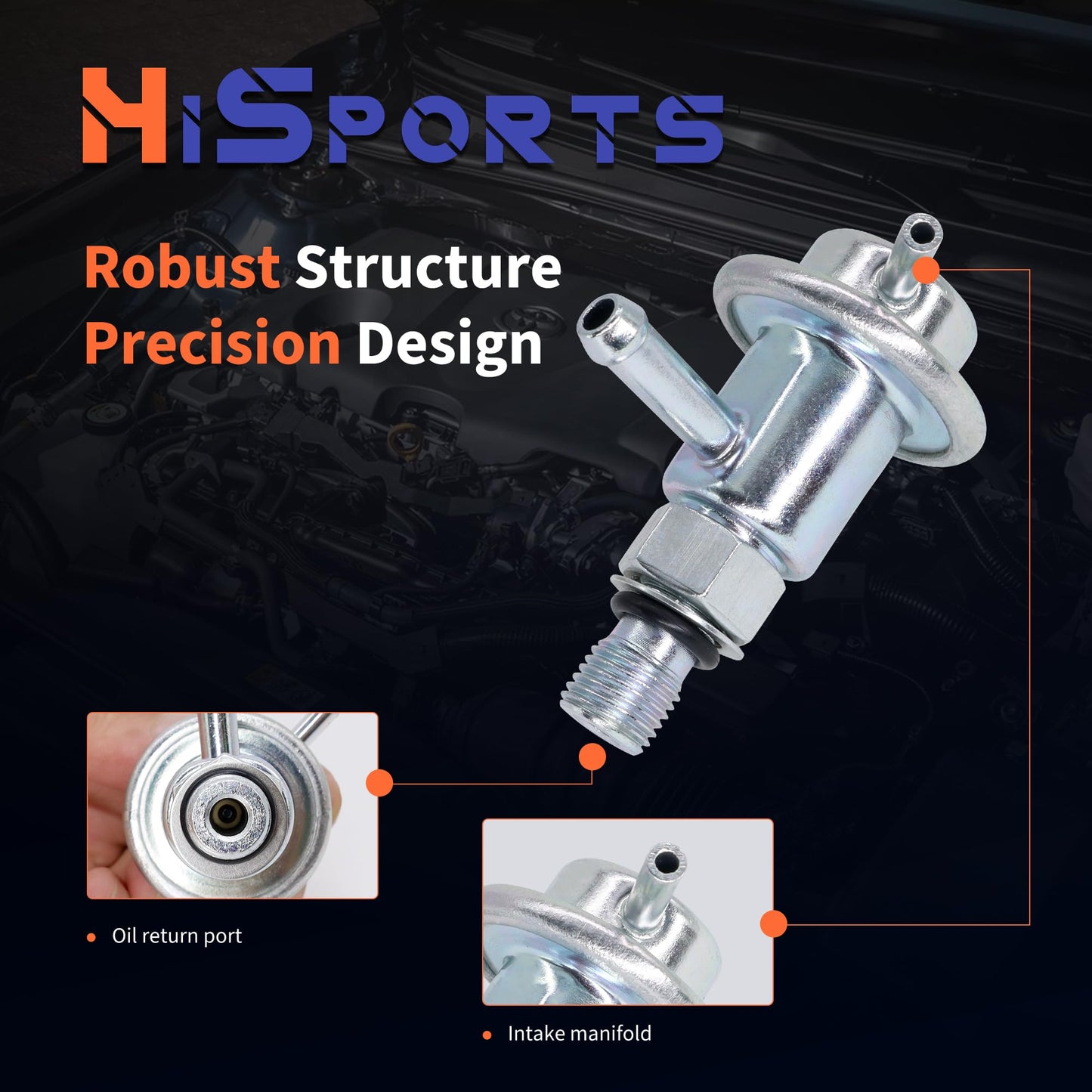 HiSport Fuel Injection Pressure Regulator PR4110 Replacement for Acura CL MDX TL for Honda Pilot Accord Odyssey, 3.5 Bar