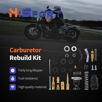 HiSport Carburetor Carb Repair Kit with Choke Plunger Starter Valve and Carb Primer Pump Replacement for Honda Foreman 450 TRX450 1998 1999 2000 2001 2002 2003 2004