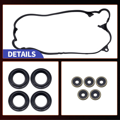 HiSport Engine Valve Cover Gasket Kit - Compatible with Honda Civic DX/LX V-TEC/EX V-TEC/HX V-TEC/GX V-TEC 1.7L 2001 2002 2003 2004 2005 - Replace VS50606R