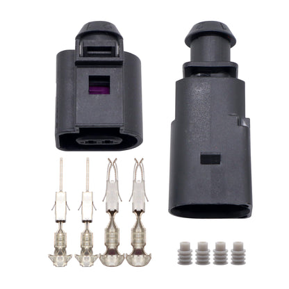 HiSport Connector Sensor Plug Adapter Plug Clip Kit - Compatible with Audi A3 A4 A5 A6 A7 A8 Q3 Q5 Q7 Volkswagen Beetle E-Golf Porsche Boxster Rabbit Replaces 1J0973702 8Z0820535 6RD820535