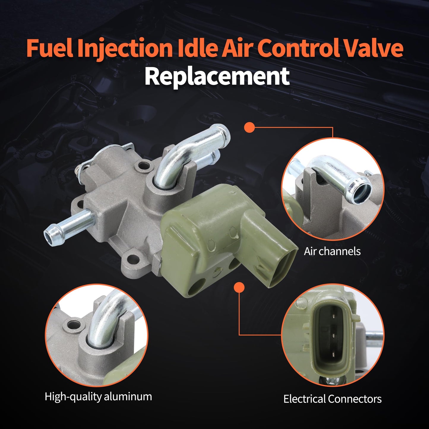 HiSport Idle Air Control Valve with Gasket 22270-62050 Compatible with Toyota Tundra 2000-2003,T100 1997-1998,Tacoma 1997-2004, 4Runner 1996-2000 3.4L V6 Only Fit Manual Transmission