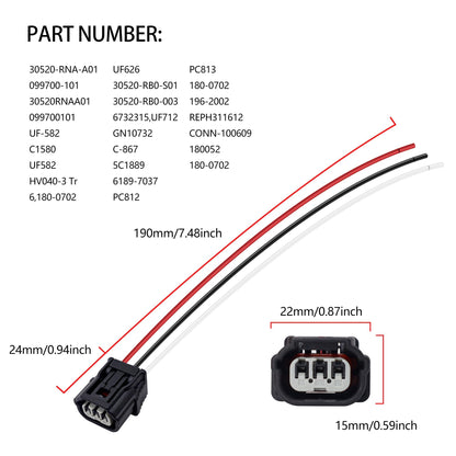 HiSport L4 Ignition Coil Connector Harness Replacement for Honda and Acura 2009-2019,4PCS