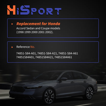 HiSport Rear Trunk Lid Latch Lock Tailgate Actuato 74851-S84-A01 74851-S84-A61 74851-S84-A21 Compatible with Honda Accord 1998 1999 2000 2001 2002 Sedan/Coupe