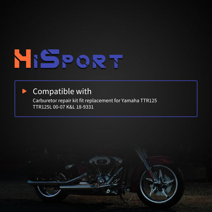 HiSport Carburetor Carb Repair Kit 18-9331 Replacement for Yamaha TTR125 TTR125L 2000-2007 K&L
