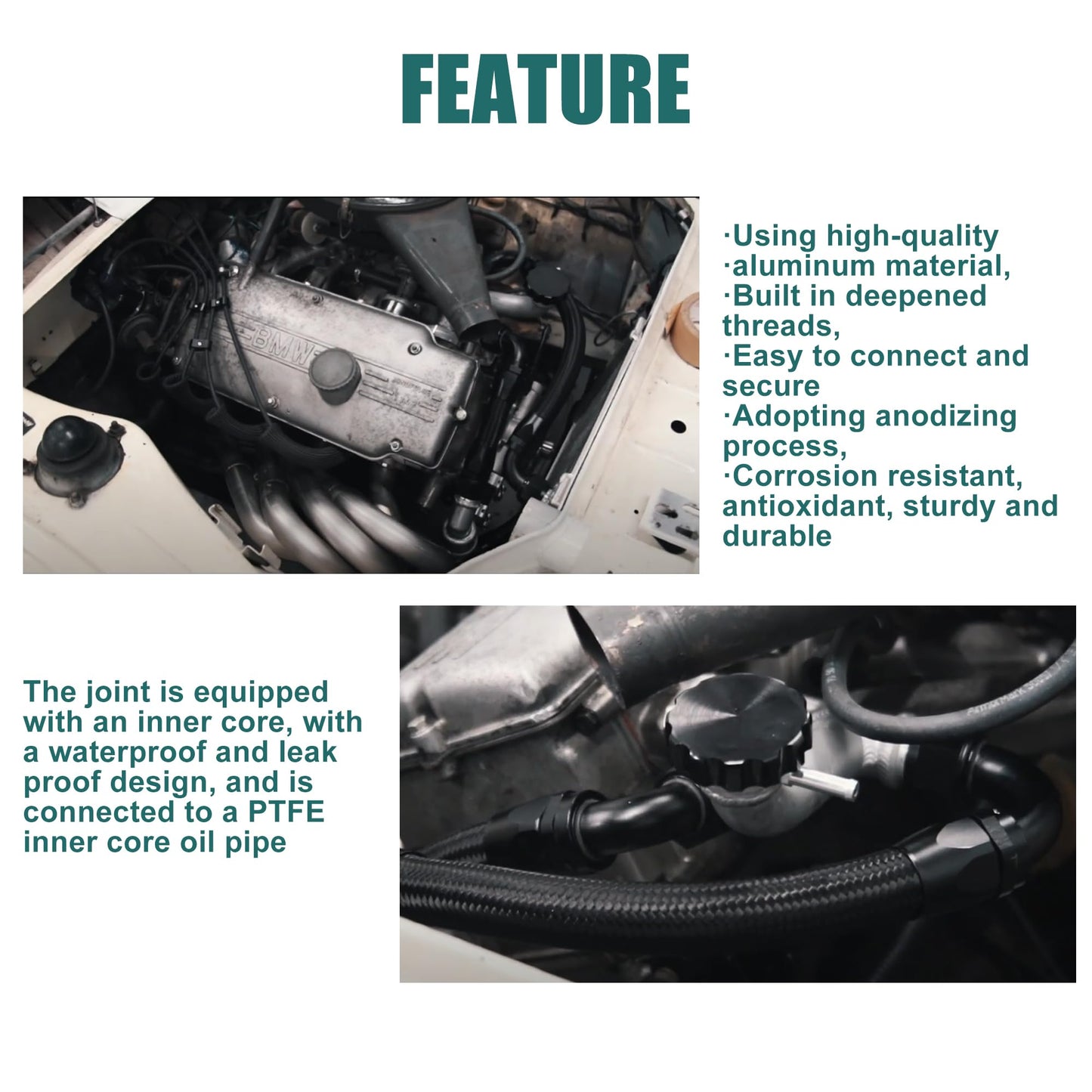 HiSport 12AN 45 Degree Hose End Fitting Swivel Aluminum Black