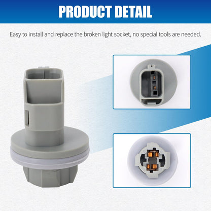 HiSport 2PCS F81Z13411AA 2Pin License Plate Light Socket Rear Tail Brake Lamp Plug for 2004-2021 Ford F150 F250 F350 Super Duty Fiesta Car License Plate Bulb Replace Replace AL8Z13411B