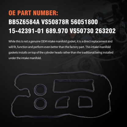 HiSport Valve Cover Gasket - Compatible with Ford Edge Escape Explorer Focus Focus Fusion Mustang Special Service Police Sedan Taurus Lincoln MKC MKC MKT MKZ 2.0L 2.3L 2012-2020 - Replace VS50878R