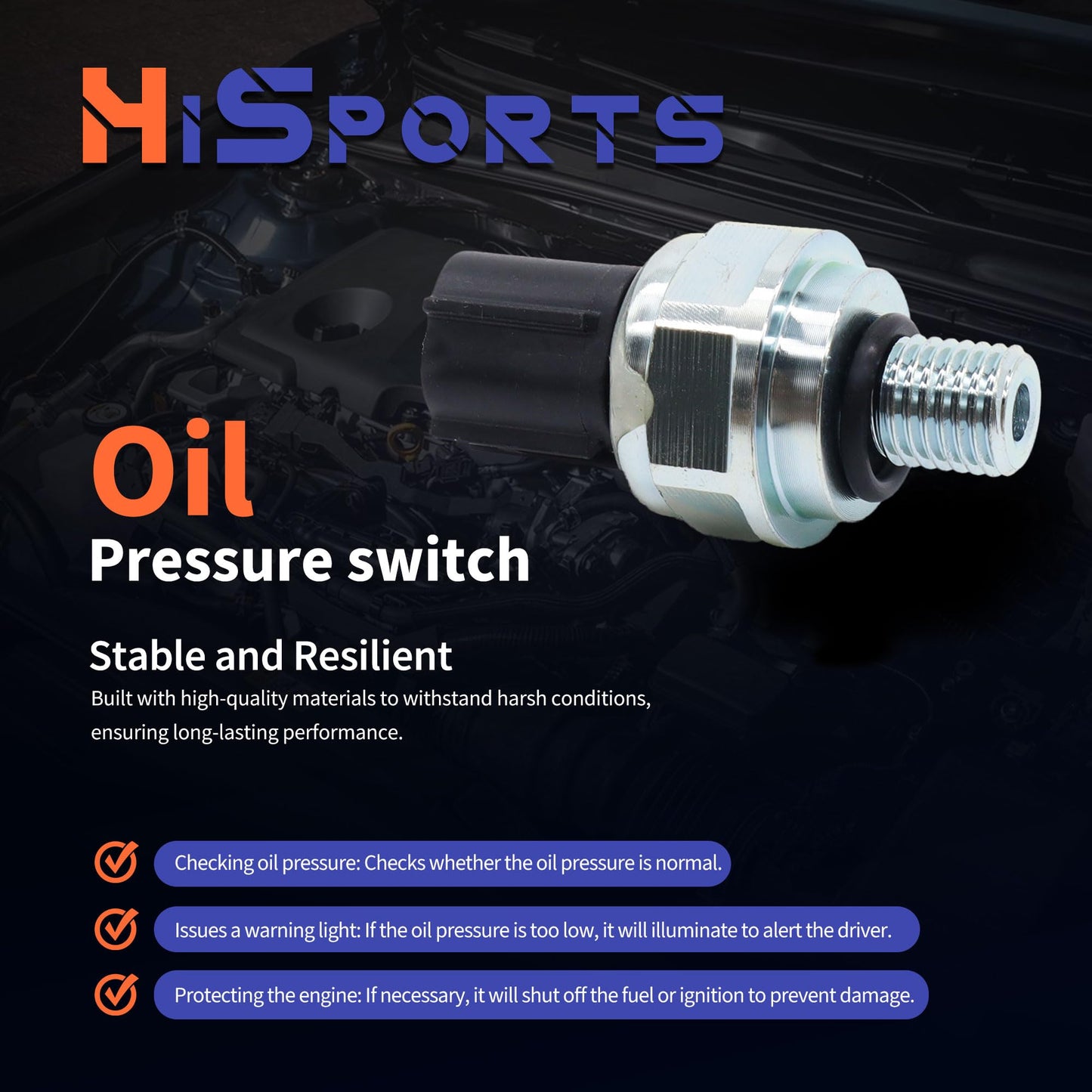 HiSport Transmission Pressure Switches 28600-RKE-004 28600-RAY-003 Compatible with Acura Honda MDX RL Odyssey Pilot Ridgeline 3.5L Automatic Transmission 2ND - 3RD Gear Oil Pressure Sensor Switch