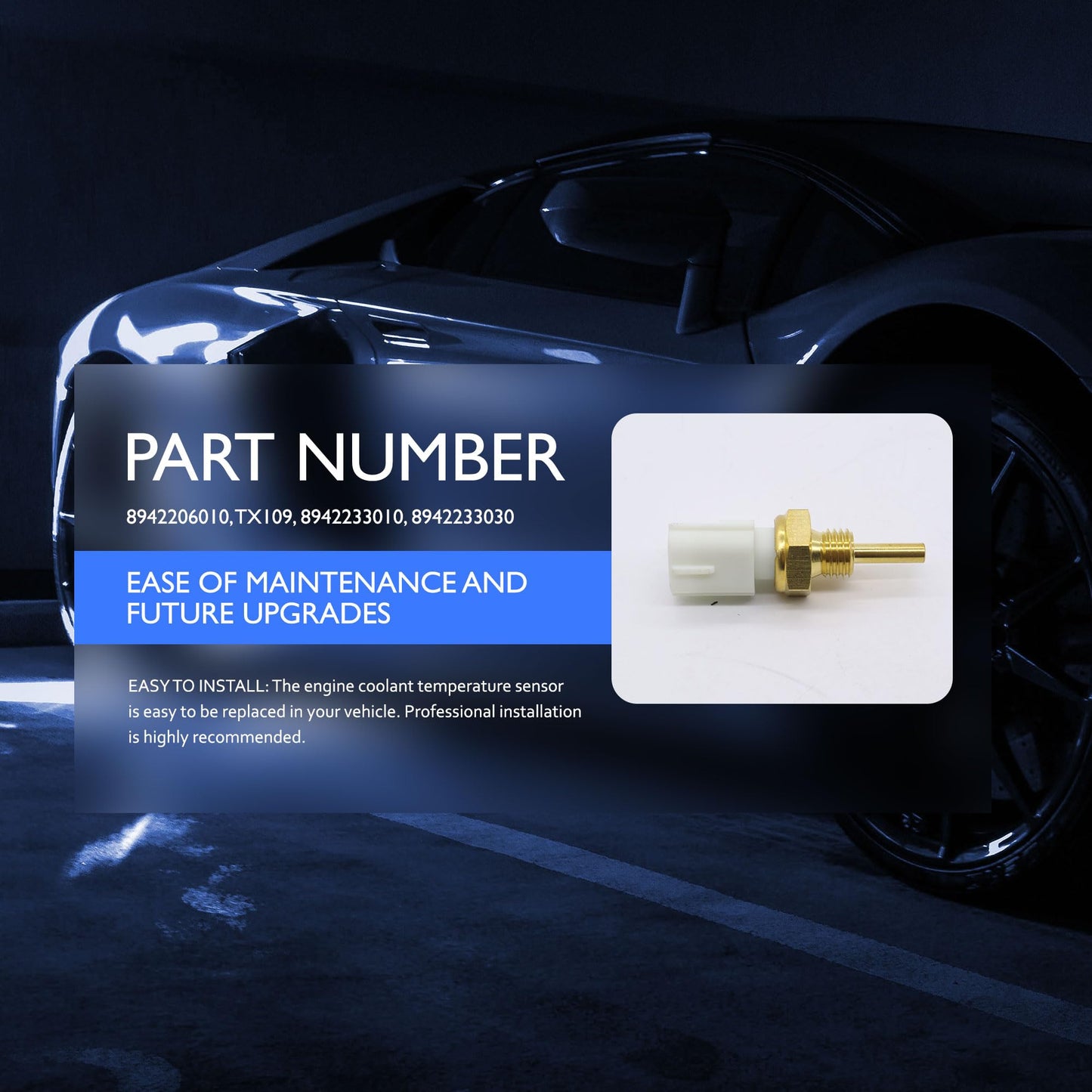 HiSport Engine Coolant Temperature Sensor - Compatible with Toyota Lexus Replaces 8942206010 8942233010 TX109