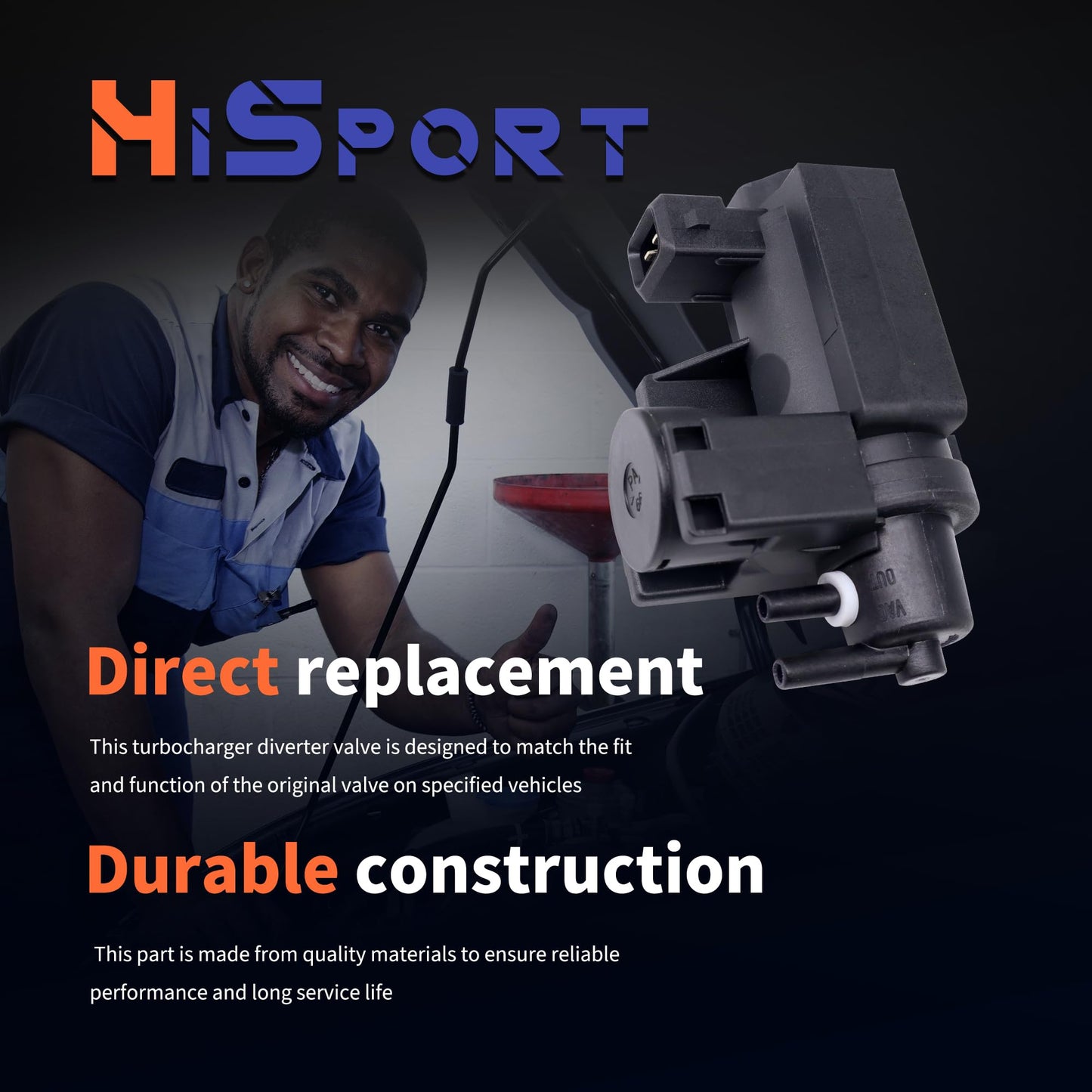 HiSport Turbocharger Boost Solenoid - Compatible with 135i 228i 320i 328i 335i 428i 528i 535i 550i 640i 650i 740i 740Li 750i 750Li 760Li X1 X3 X4 X5 X6 Z4 3.0L 2.0L 4.4L 6.0L - Replace 11747626351