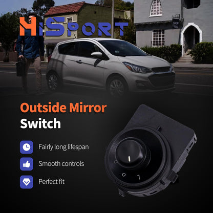 HiSport Driver Side Mirror Control Switch - Compatible with Chevy 2016 2017 2018 2019 2020 2021 2022 Spark 2012 2013 2014 2015 2016 2017 2018 2019 2020 Sonic - Replace 95328440