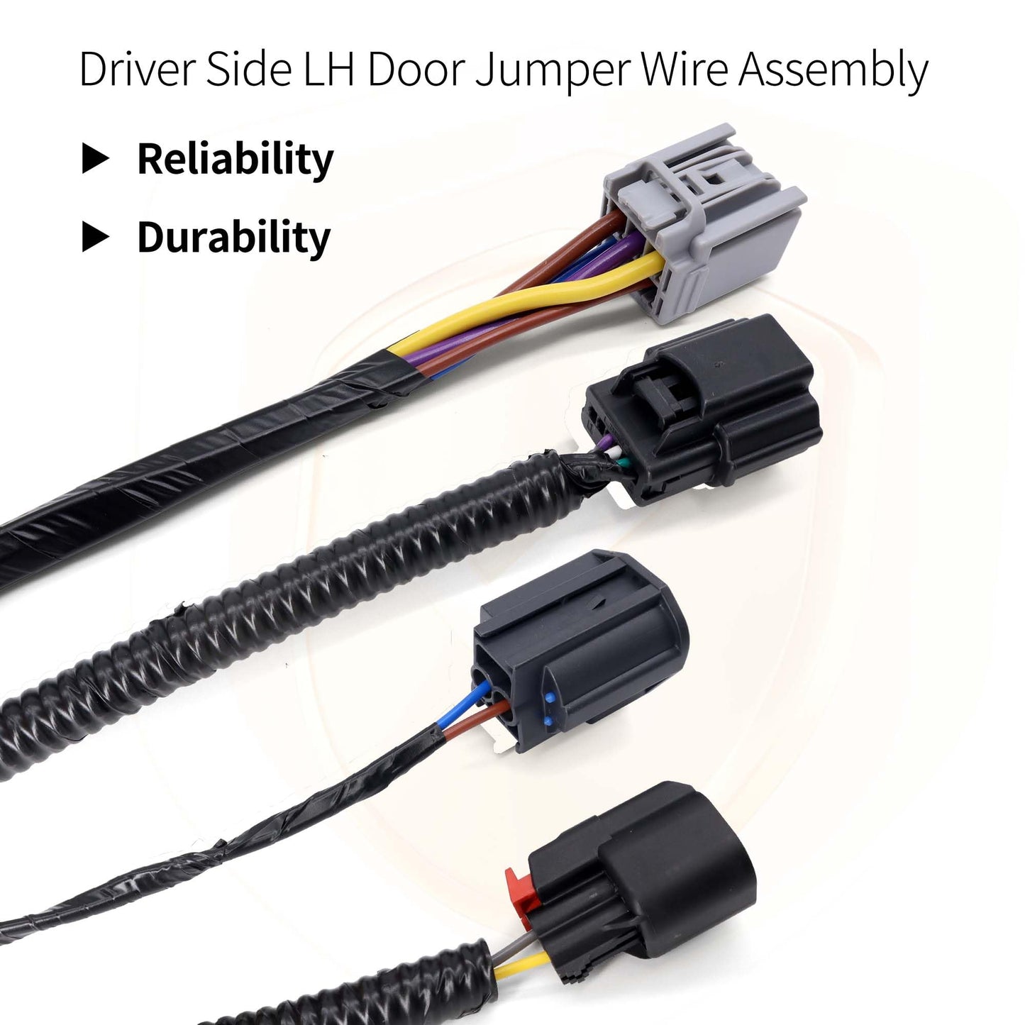 HiSport Rear Driver Side LH Door Jumper Wire Harness Assembly 9L3Z-14631-CAA Compatible with Ford F150 Crew Cab 2009-2014, 45inch