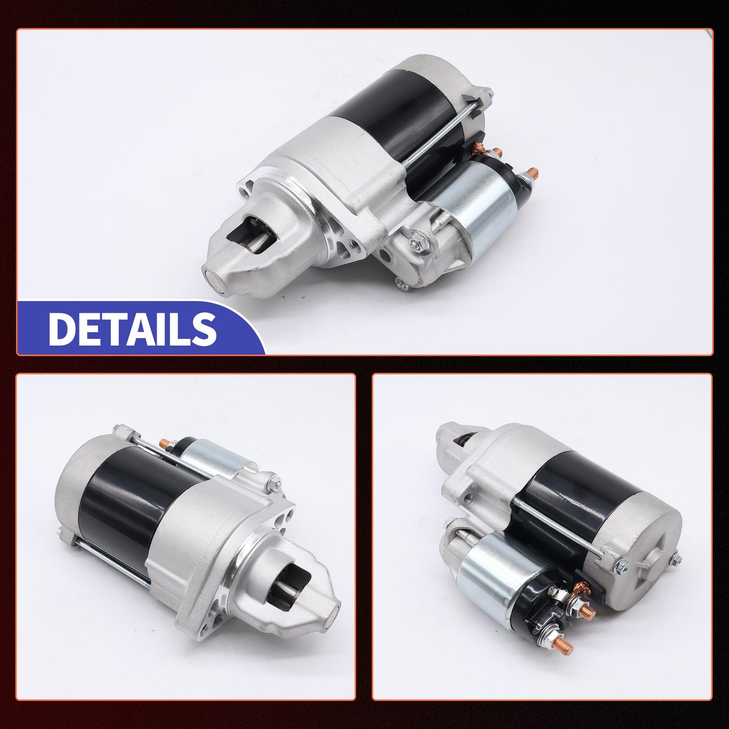 HiSport 21163-7023 Starter Motor - Compatible with John Deere 636M 647A 648M 648R 652B 652M 652R 661R Z655 Z665 Z910A Z920A Z920M Z920R Kawasaki FX651V FX691V FX730V 18.5HP 20.5HP 22HP 23HP 23.5HP