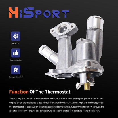 HiSport Aluminium Engine Coolant Thermostat Housing BM5Z8592C Compatible with Ford Escape 2013-2016, Fiesta 2014-2019, Fusion 2013-2014, Transit Connect 2014-2016, BM5Z-8592-C, 9021100
