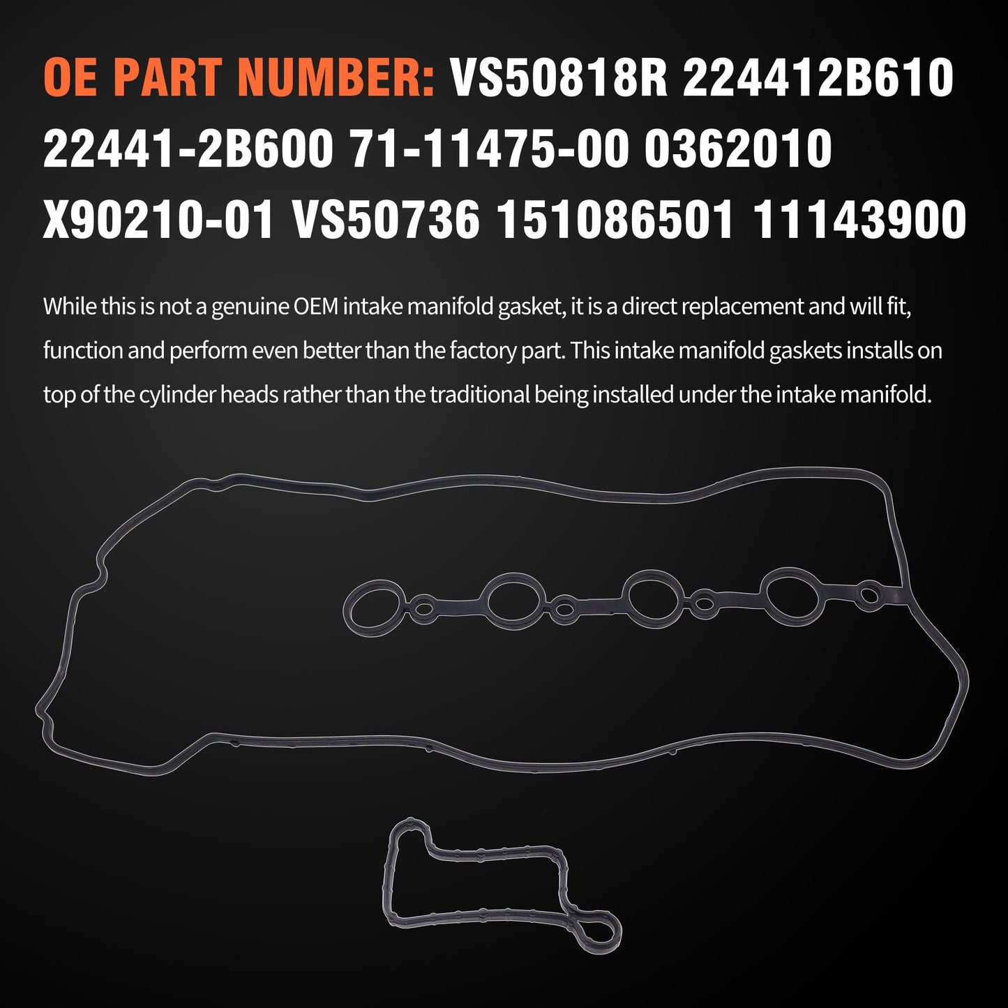 HiSport Valve Cover Gasket Set - Compatible with Hyundai Accent Elantra Sonata Tucson Compatible with Kia Forte Koup Forte5 Optima Rio Soul 1.6L 2012-2019 - Replace VS50818R