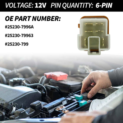 HiSport Relay 25230-7996A 6 Pins 12V Automotive Headlight Fan Relay Compatible with Nissan Infiniti Replacement for 25230-79963 25230-799