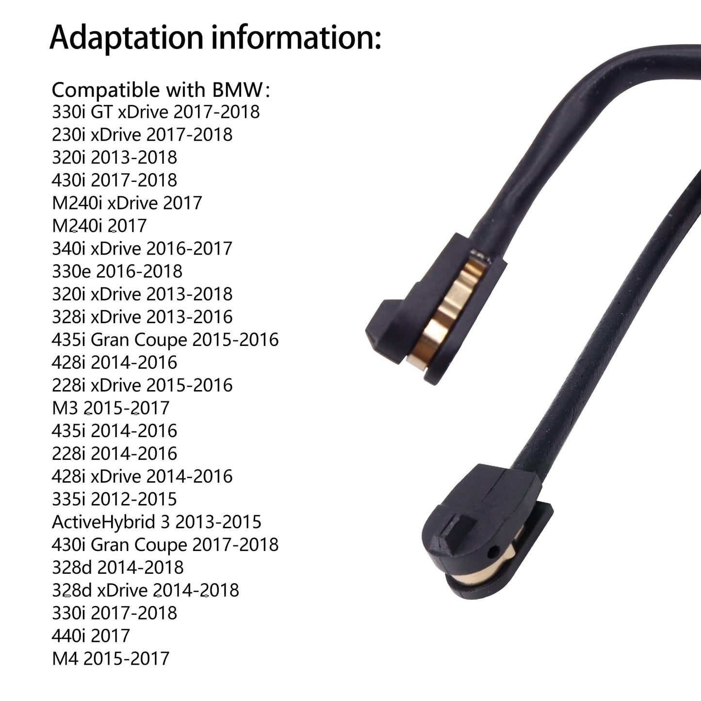 HiSport 34356792289 Front Brake Pad Wear Sensor + 34356792292 Rear Brake Pad Wear Sensor Compatible with BMW 228i 320i 328i 330i 335i,2BWS0277 0841949 PWS290 0841950 084-1950