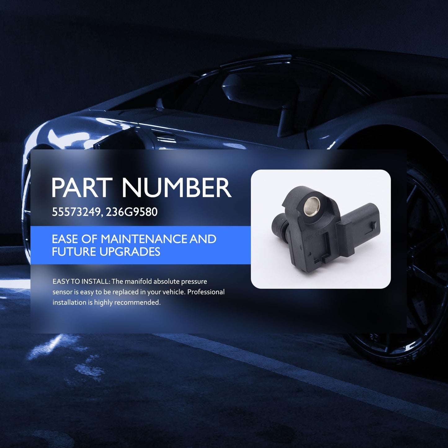 HiSport 55573249 Manifold Absolute Pressure Sensor - Compatible with Buick Cascada Encore Envision Cadillac ATS CT4 CTS XTS Chevrolet Cruze Equinox Trax GMC Terrain Replaces 236G9580