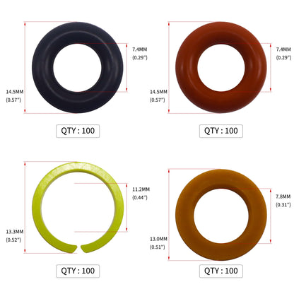 HiSport Fuel Injector Rebuild Service Repair Kits - O rings, Spacers, Pintle Caps, Micro Basket Filters + Removal Tool (100set/box)