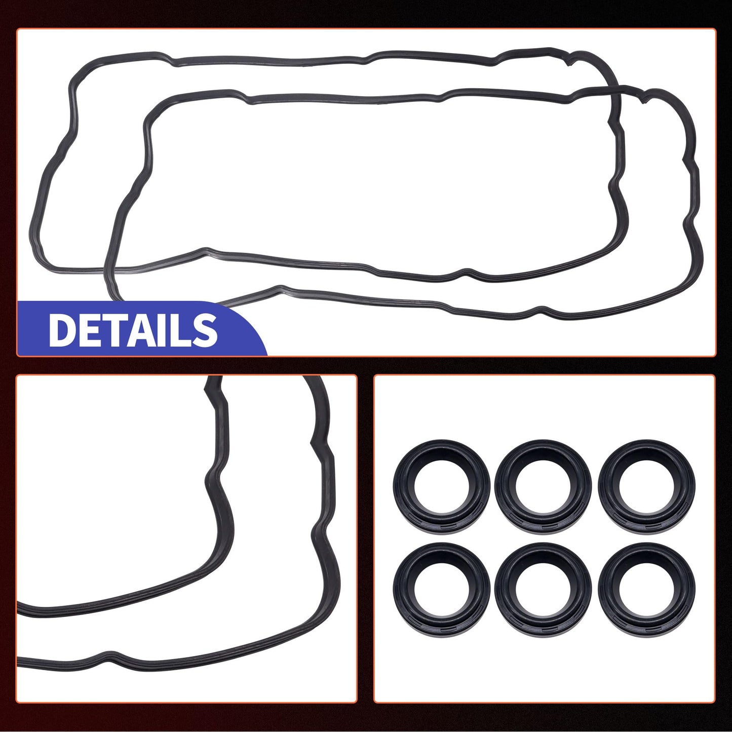 HiSport Valve Cover Gasket Set - Compatible with Lexus ES300 ES330 RX300 RX330 RX400h Compatible with Toyota: Avalon Camry Highlander Sienna Solara 3.0L 3.3L 1999-2008 - Replace VS50588R