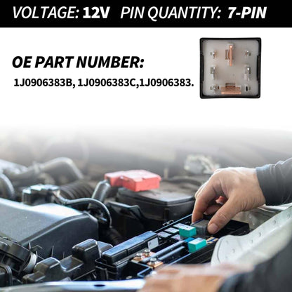 HiSport 409 Fuel Pump Relay 7 Pin 1J0906383C Compatible with Audi VW Volkswagen Jetta Golf Passat GTI MK4 Beetle Replacement with 1J0906383B 1J0906383