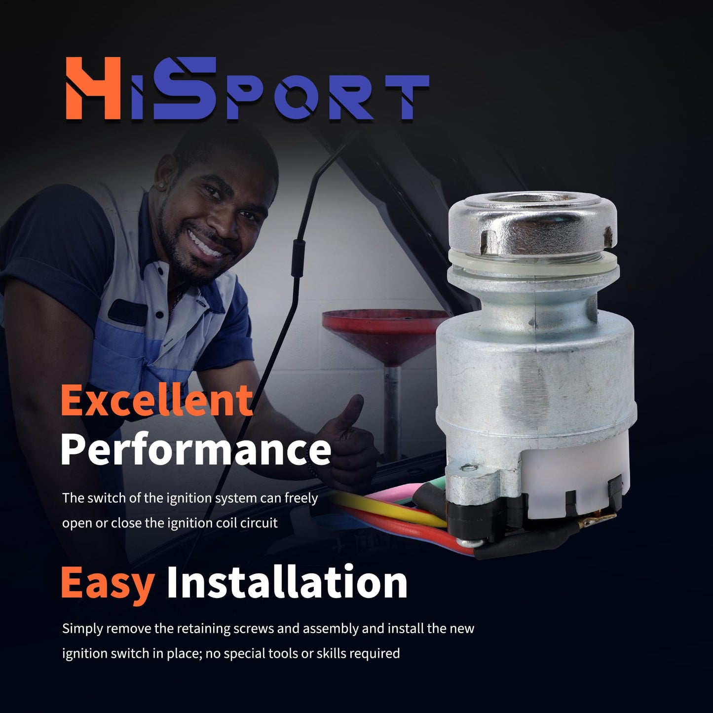 HiSport Ignition Switch W/2 Keys Compatible with Kubota RTV1100CW RTV1100CRX KIOTI CK DK DS RX Tractor Parts Accessories Replace T4625-B0100