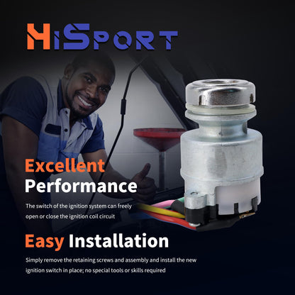HiSport Ignition Switch W/2 Keys Compatible with Kubota RTV1100CW RTV1100CRX KIOTI CK DK DS RX Tractor Parts Accessories Replace T4625-B0100