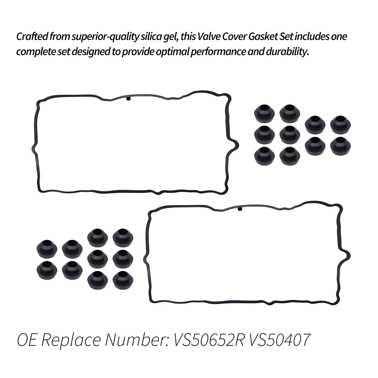 HiSport VS50652R Engine Valve Cover Gasket Set 3.7L - Compatible with Dodge Dakota Durango Nitro Ram 1500 Jeep Commander Grand Cherokee Liberty Mitsubishi Raide Ram 1500 2005-2012 - Replace VS50407