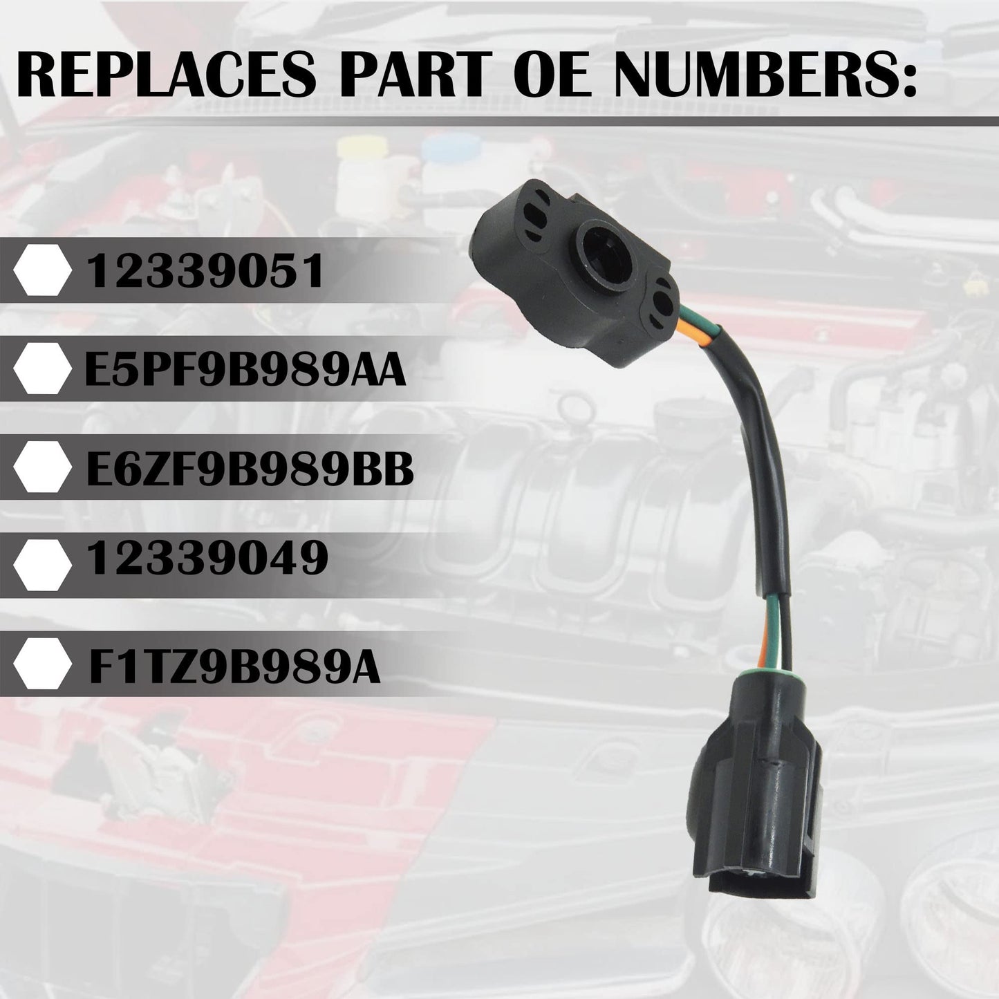 HiSport TPS Throttle Position Sensor E5TZ9B989B E4AF9B989AA Compatible with Ford Bronco 1985-1995, Econoline E-150 E-250 E-350 F-150 F-250 F-350