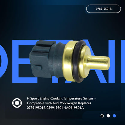 HiSport Engine Coolant Temperature Sensor - Compatible with Audi Volkswagen Replaces 078919501B 059919501 4A0919501A