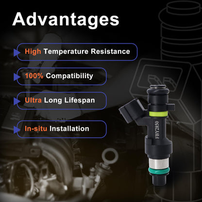 HiSport Fuel Injectors FBY2850 Replacement For Nissan Versa Cube Sentra NV200 2007-2014 Replace 16600-EN200 4PCS