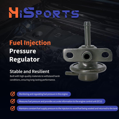 HiSport Fuel Injection Pressure Regulators - Compatible with Pontiac Firefly 1999 Toyota Tacoma 1995-2004 4Runner 1996-2000 T100 1994-1998 Suzuki Swift 1998-2001 - Replace 23280-75020