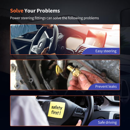 HiSport 6AN to 16mm & 6AN to 18mm Power Steering Fittings with O Rings Bump Tube - Compatible with GM Buick Chevy Cadillac