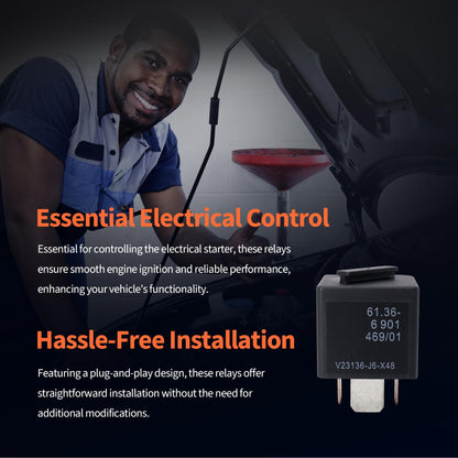 HiSport 12VDC 4 Pin Automotive Power Relay Multi Use V23136-J6-X48 61366901469 for E90 E91 E92 E93 CAS Module Compatible with BMW Cooper, 2PCS