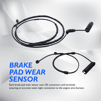 HiSport Front and Rear Brake Pads Sensor - Compatible with BMW 323Ci 2000 323i 1999-2000 325Ci 2001-2006 325i 2001-2005 328Ci 2000 328i 1999-2000 - Replace 34351164371 34351164372